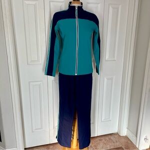 Vintage Made for Life Teal and Navy Activewear Set